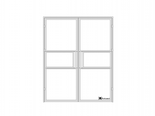 Drzwi loftowe dwuskrzydłowe B4